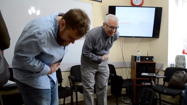 Bow at News-Writing Class